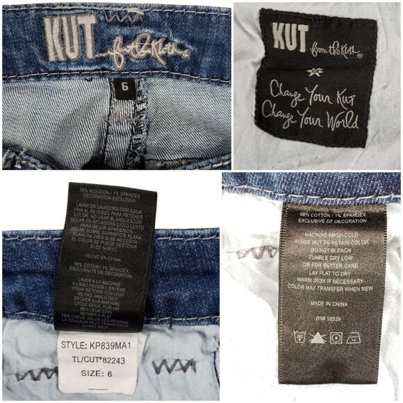 Kut from the Kloth 6 Ankle Womens Skinny Jean Mid Rise Thick Stitch 32x27.5 - Picture 7 of 10